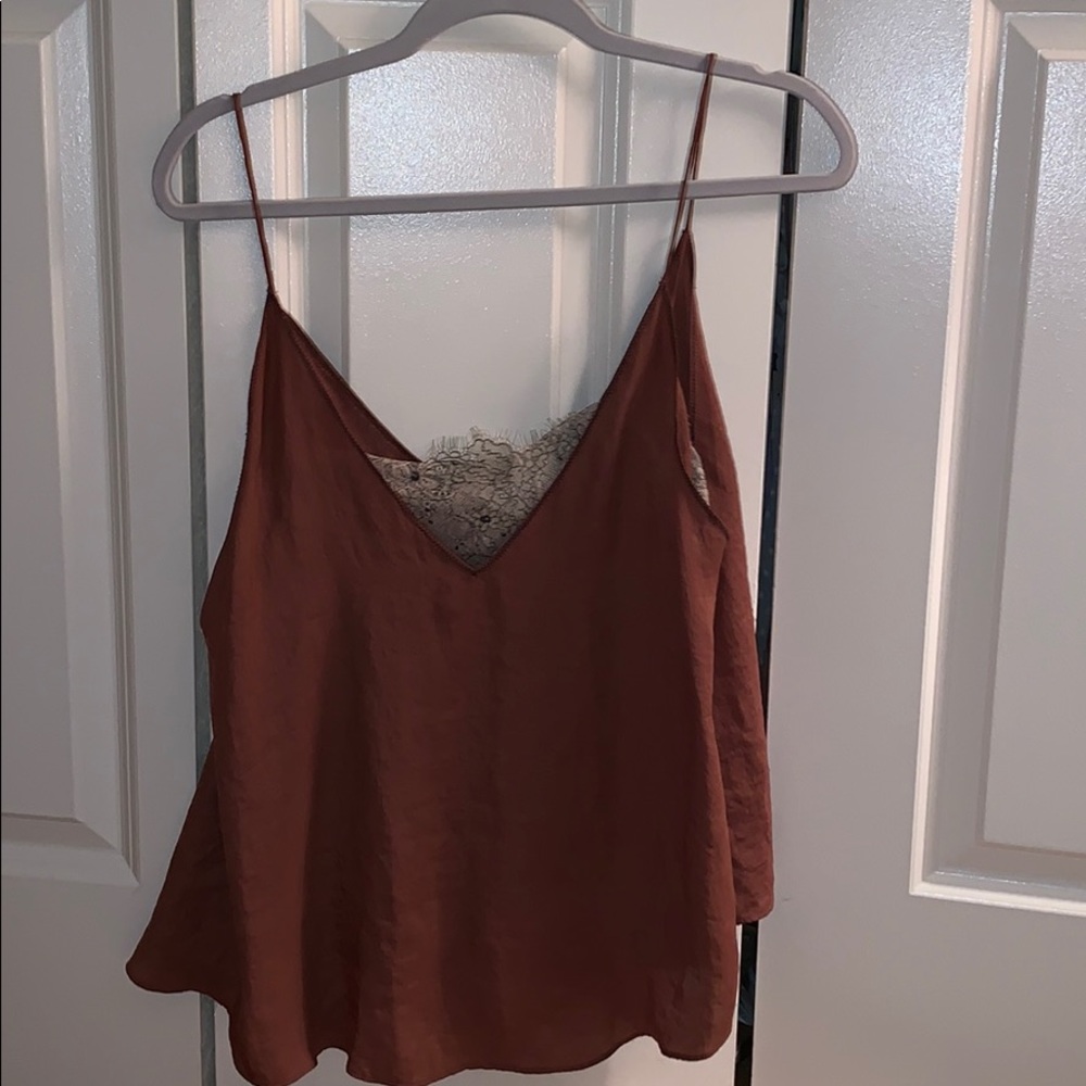 Free People - XS rust colored tank with lace under